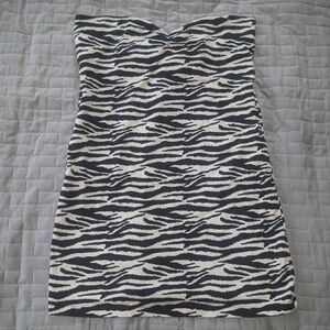 Urban Behavior Strapless Zebra Pattern Dress